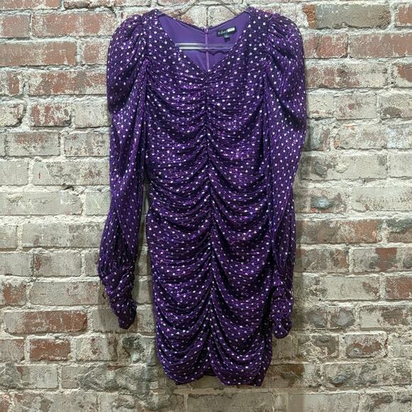 For Love and Lemons La Villette Mini Dress in Purple Size Medium - Picture 6 of 9
